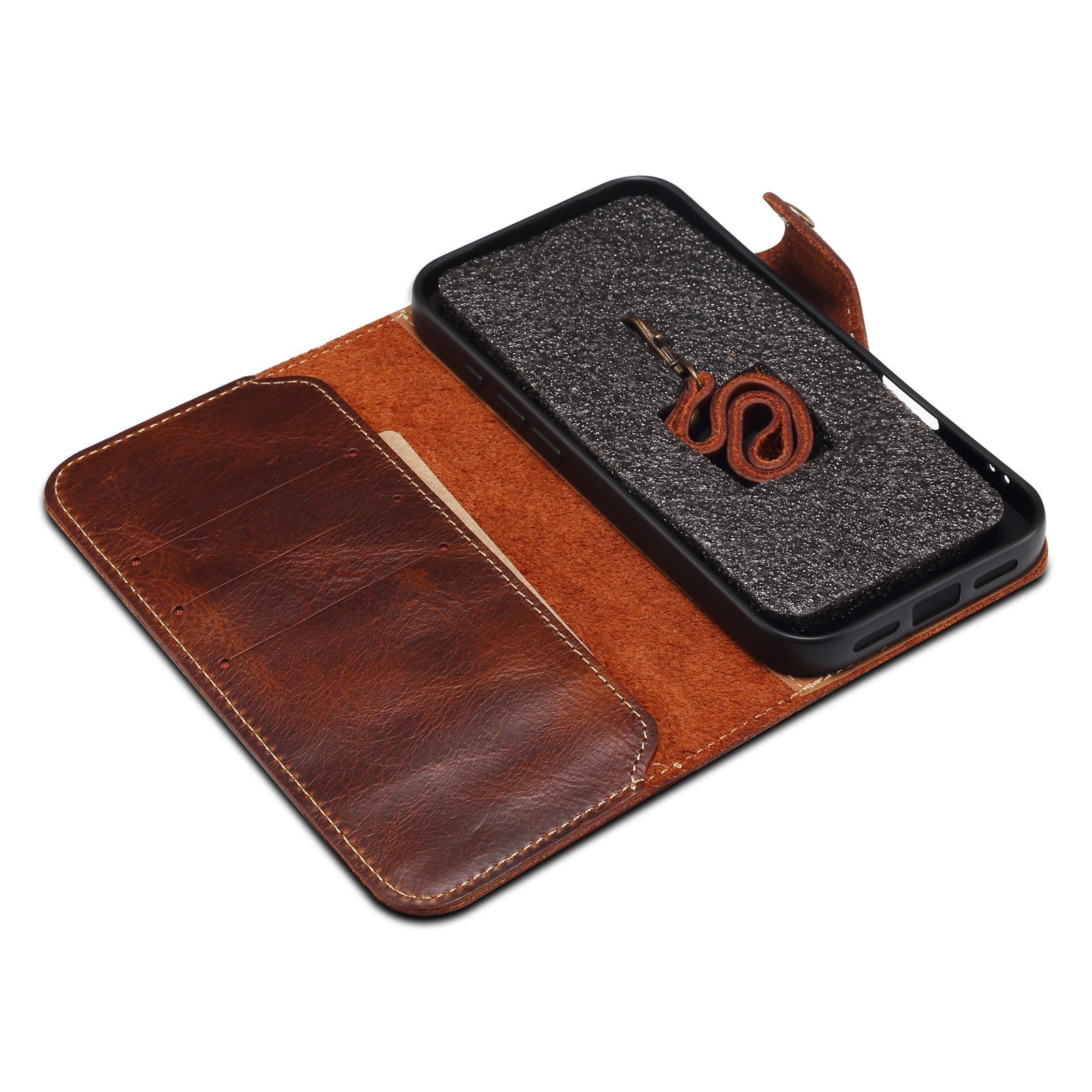Genuine Leather Flip Case for iPhone