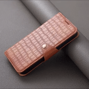IPhone-hoesje met alligatorprint, portemonnee en riem