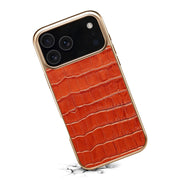 Croc-Embossed Leather Case for iPhone Case