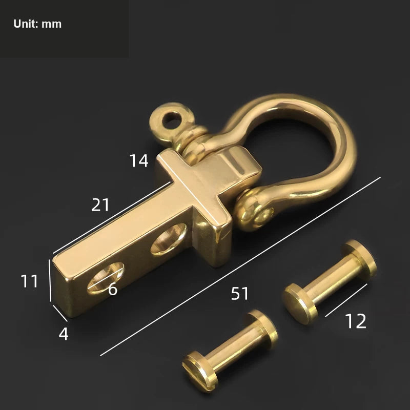 Brass horseshoe shackle size diagram in millimeters
