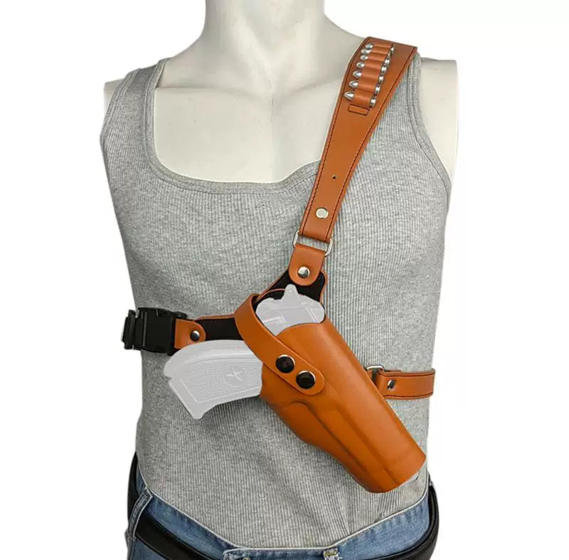 Tactical chest bag quick handle cowhide holster 1911 Glock chest strap agent stealth revolver ZP-5 Little Moon