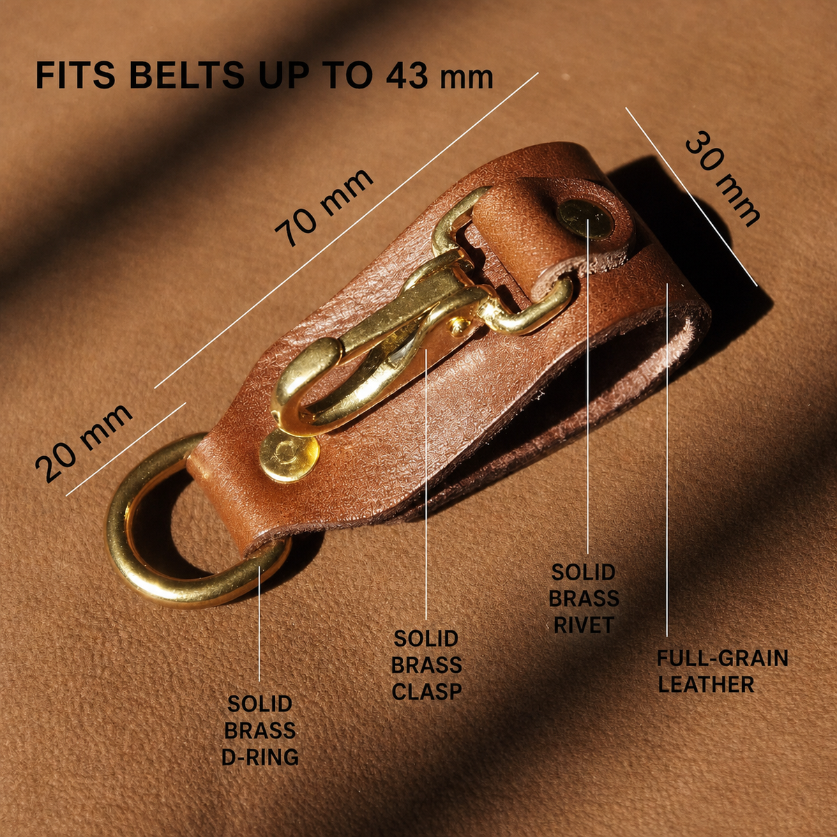 Cowhide waist keychain