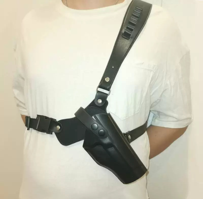 Tactical chest bag quick handle cowhide holster 1911 Glock chest strap agent stealth revolver ZP-5 Little Moon