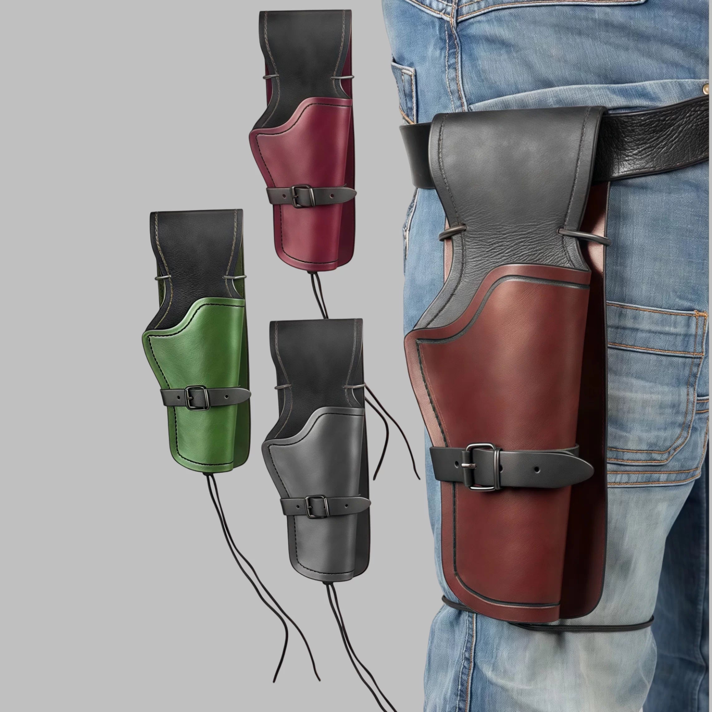 Halloween Red Dead Redemption Revolver Leather Holster Medieval Retro Cowboy Revolver Holster Prop