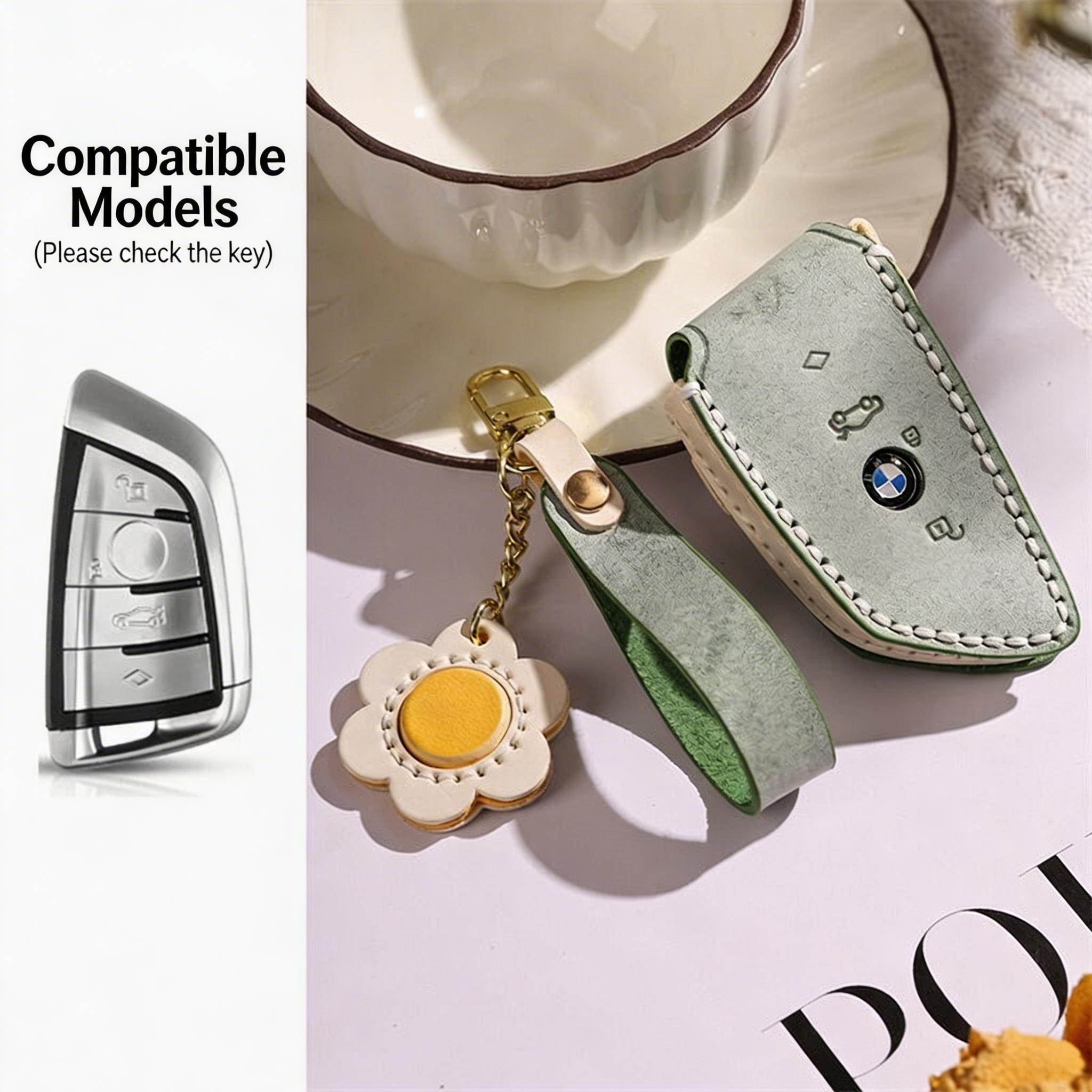 Håndlavet nøgletaske i ægte læder til BMW