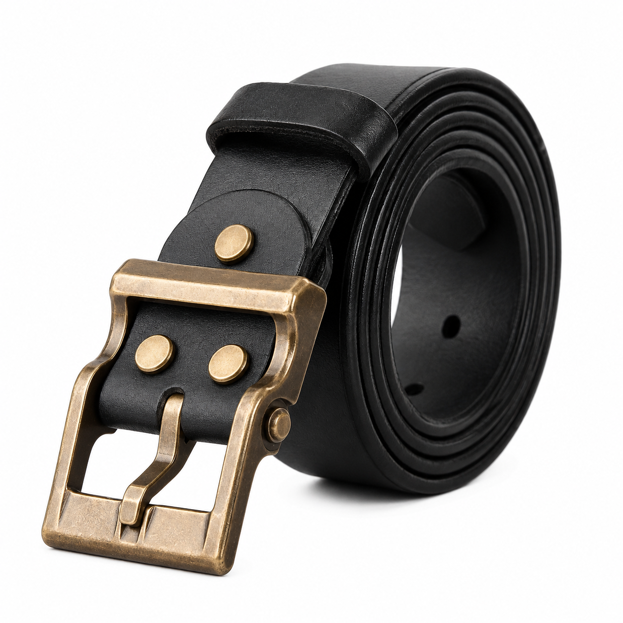 Premium Waxed Genuine Leather Belt | Heritage Brass Buckle