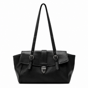 Genuine Leather Structured Satchel Bag