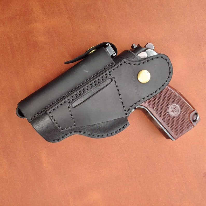 Læder Pistolet Makarov hylster bælte Bære PM hylster