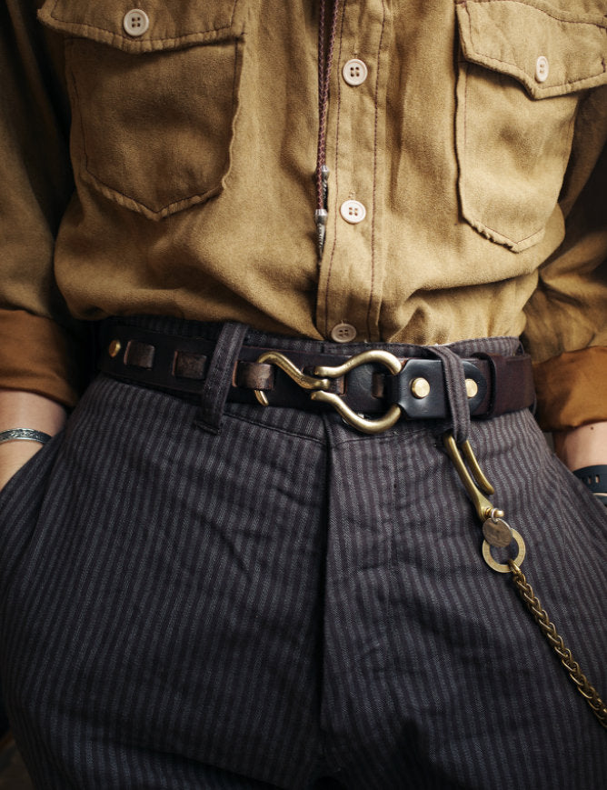 Handmade Vintage Mens Leather Belt,Vintage Handmade brass hook Trooper Leather Belt,Gifts for Him,Distressed Belt