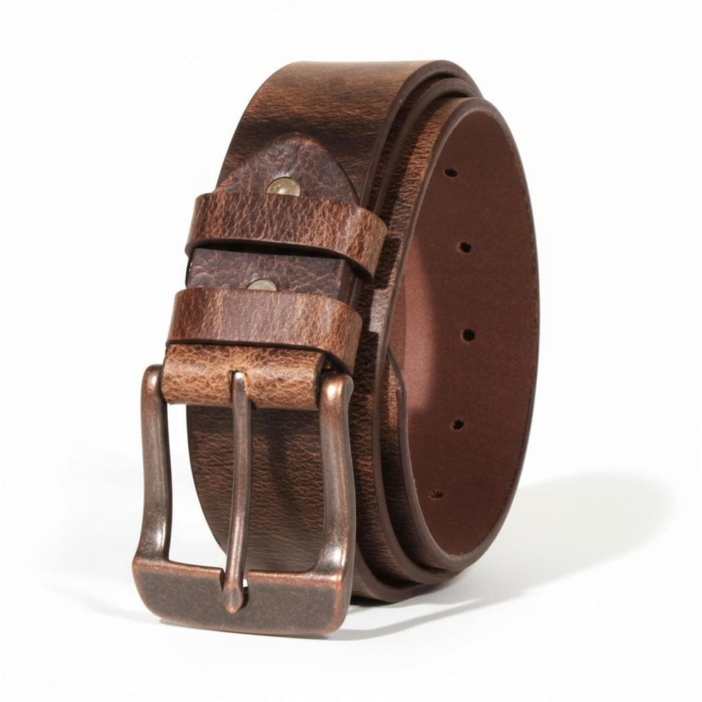 Riem van volnerf buffelleer, gemaakt door Amish: 1,5" Breed, HANDGEMAAKT IN DE VS
