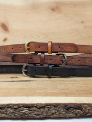 Handmade Full Grain, Cow Leather Belt: Customizable Buckle & Length, USA Made, 1" Wide