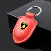 Lamborghini Crest embleem lederen sleutelhanger