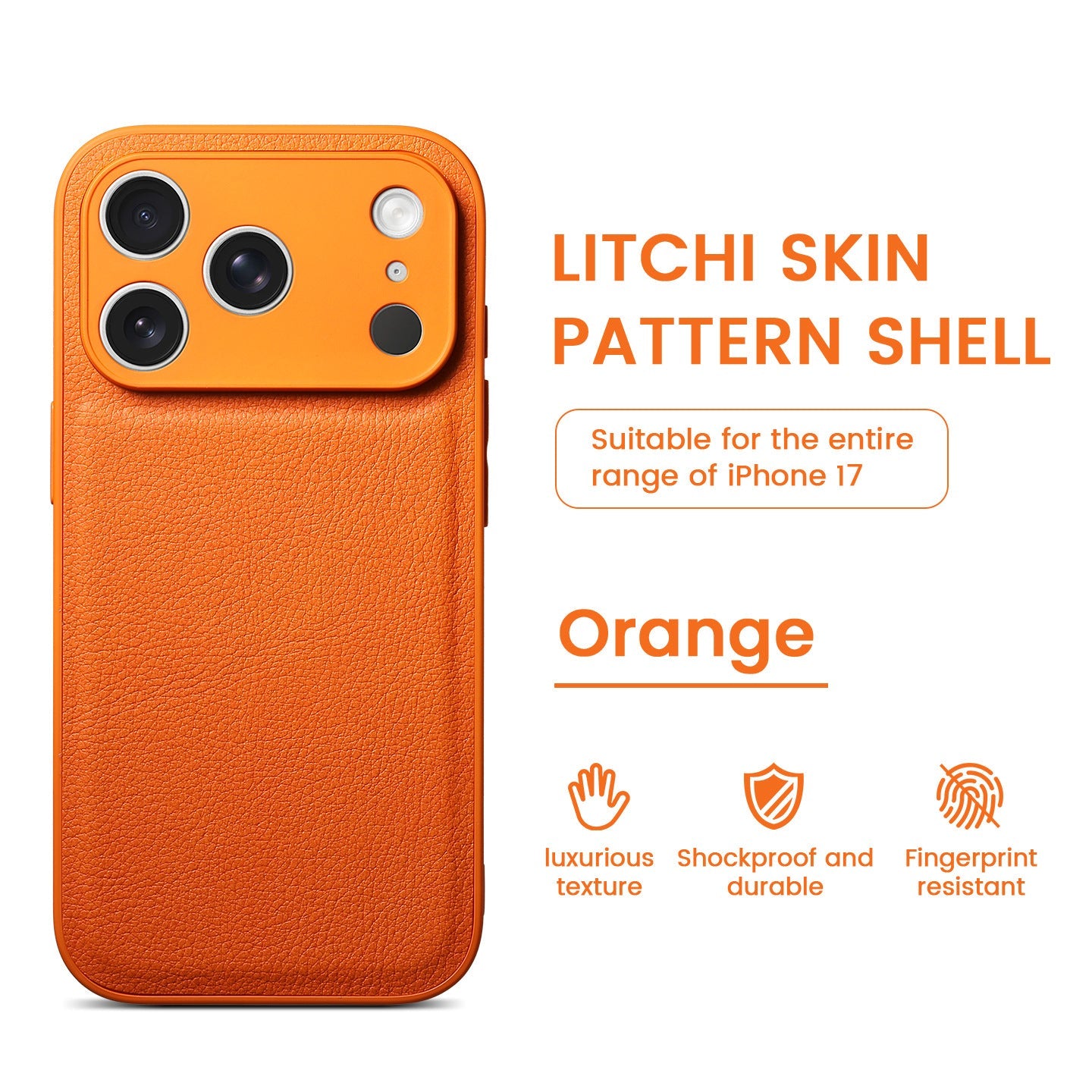 Premium Litchi Skin Pattern Leather Case for iPhone